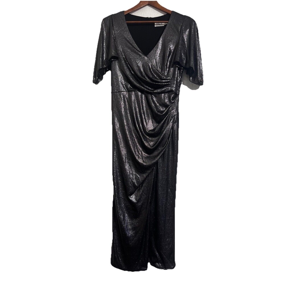 Eliza J Metallic Black Maxi Dress
